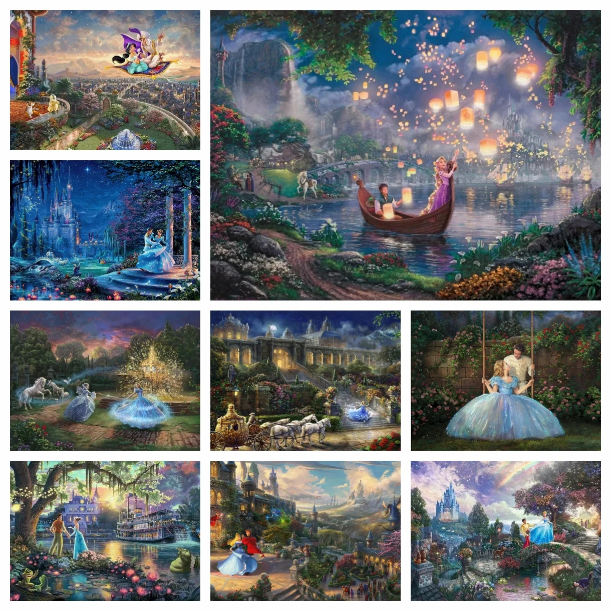 5d Diy Diamond Painting Kits New Collection Disney Princess Fantasy Pretty Girl Landscape Embroidery Jewelry Cross Stitch