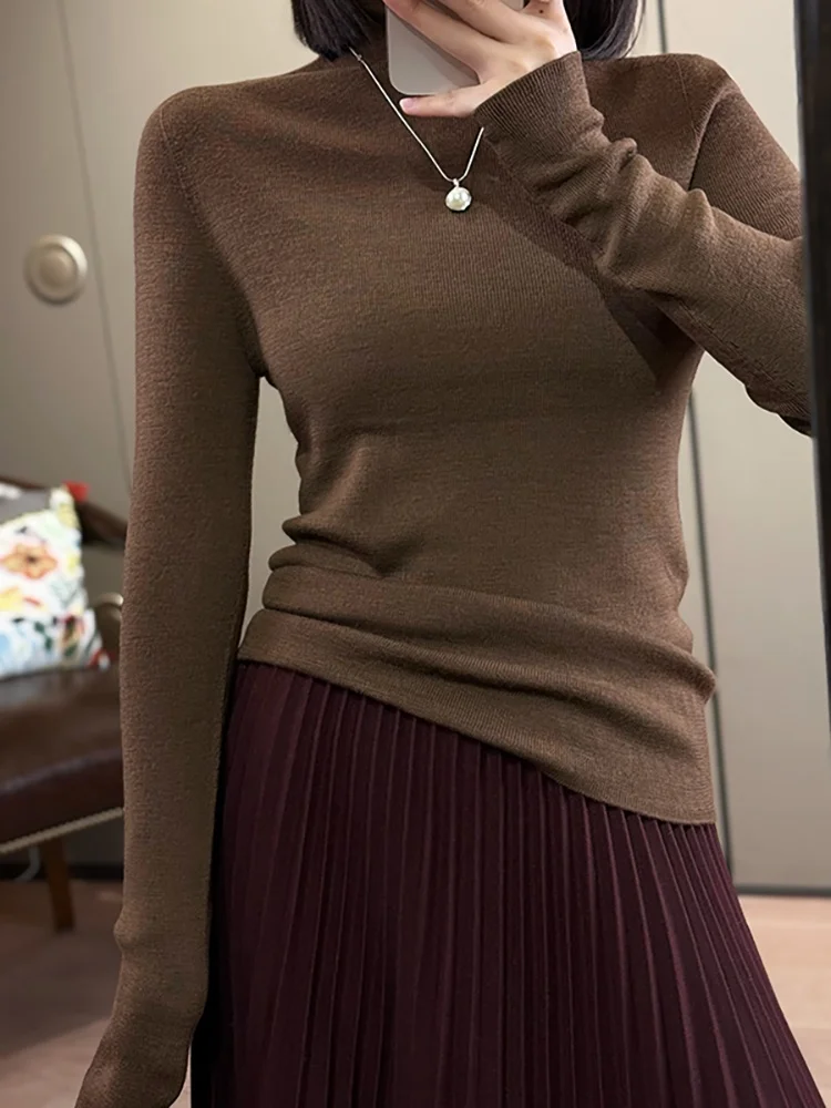 

Шерстяной свитер Pet Love Anonymous с высоким воротом, осенне-зимний, базовый, шесть цветов, ручная работа, красивый, из натуральной шерсти, готовый к носке