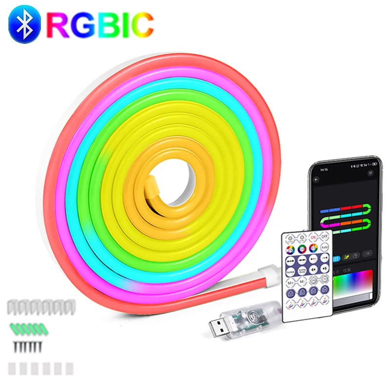 dc5v-usb-bluetooth-ネオンストリップライト-3-メートル-5-メートル防水音楽同期-rgbic-柔軟なテープ屋内屋外装飾用