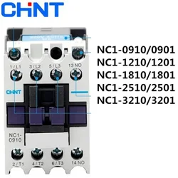 CHINT NC1- 0910 AC Contactor Electrical CJX2 LC1 1810 2510 3210 0901 1201 1801 3201 9A 12A 18A 25A 32A 220V 380V Din Rail Mount