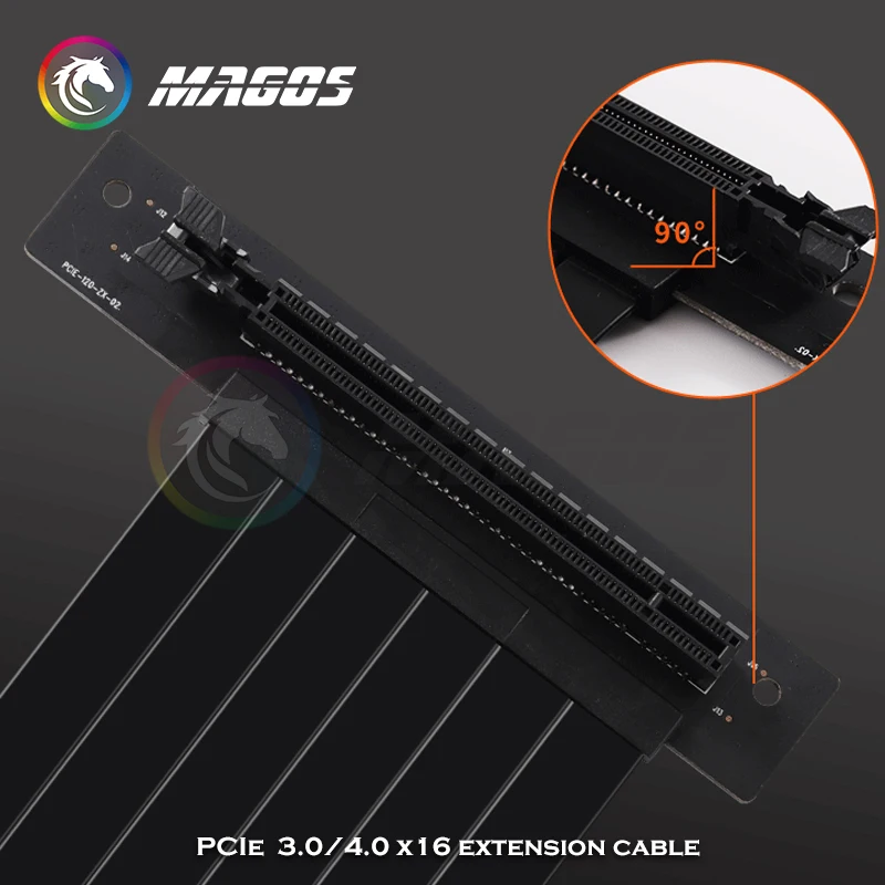 Imagem -06 - Cabo Riser Pcie X16 Cabo de Extensão para Placa Gráfica Pci Express Riser Extensor Blindado Antijam para Gpu Axyb 3.0 4.0