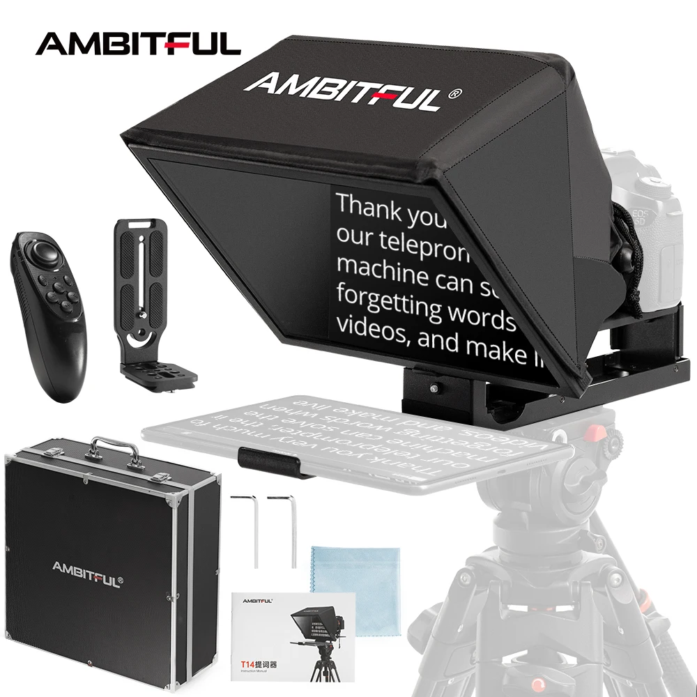 

TLF Ambitful T14 PRO Big Screen Prompter Professional Interview Foldable Teleprompter for Smartphone DSLR Live Video Record