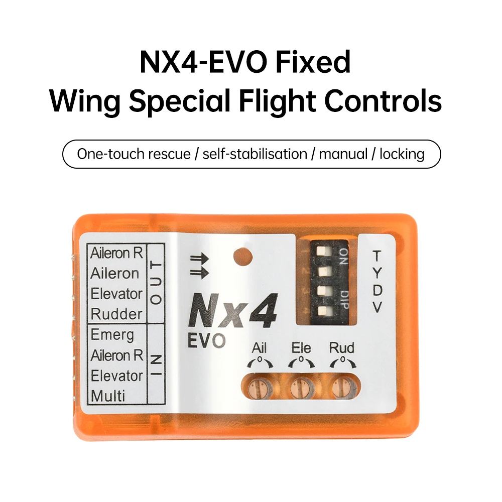 

NX4-EVO PRO Flight Controller 3D Flight Gyroscope Balance For Fixed-wing Aircraft Support Rate/Hold/Gyro Off Mode