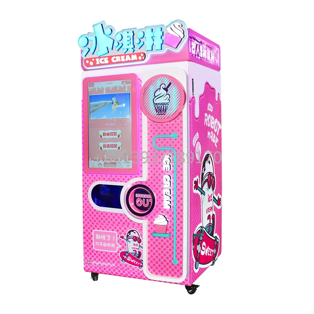 Mobile Ice Cream Vending Machine Italian Soft Ice Cream Machine Vending Automated Ice Cream Vending Machine