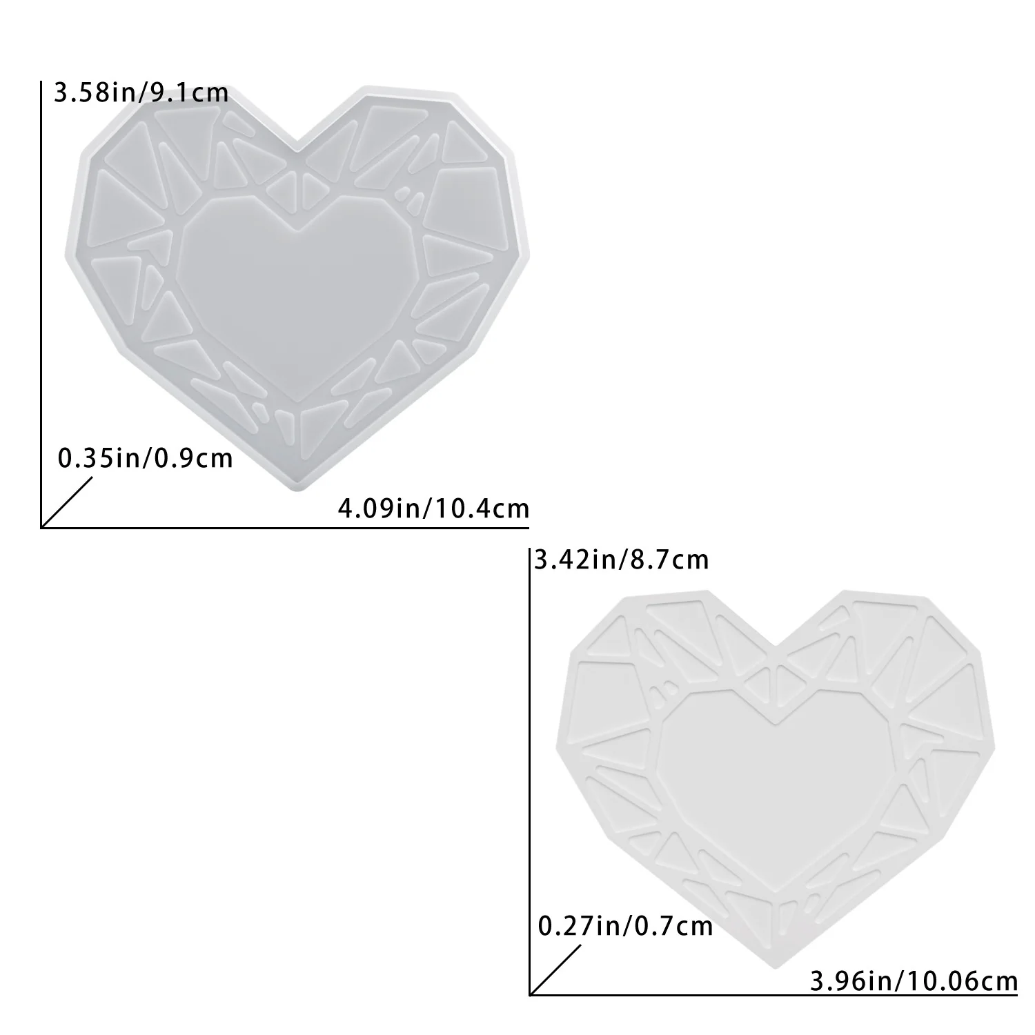 DIY Netz-Herz-Untersetzer Epoxidharz-Form für Kaffeetassen, Gips-Untersetzer, Silikonform