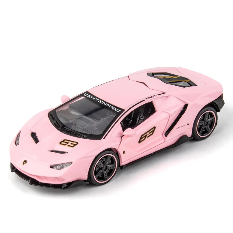 1: 32 Pink Series Lamborghini Mercedes Camaro Sports Car Alloy Simulation Children\'s Toy Car Model Female Gift Collection