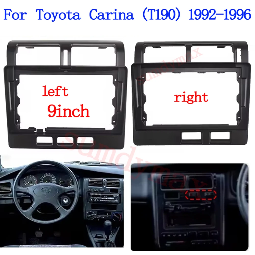 Marco de radio para coche Android, panel de audio, marco multimedia para coche, fascias de 9 pulgadas para Toyota Carina (T190) 1992-1996