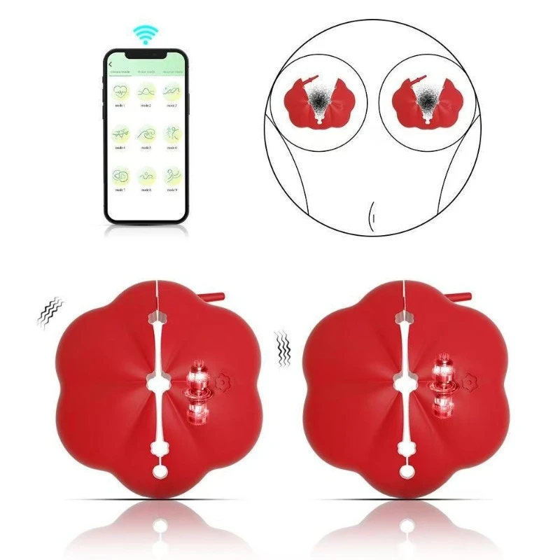 New Product Punishment Stimulation Breast Nipple Breast Clip Women's Wireless APP Vibration Breast Massager Masturbator