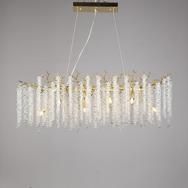 

Modern Luxury Branch Ceiling Crystal Chandelier Gold For Bedroom Living Room Dining Room Round Branches Lampara Lamps For Room