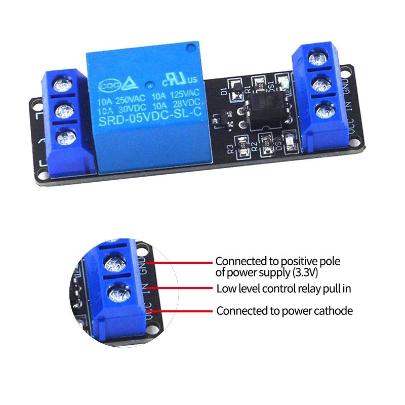 1 Channel Electromagnetic Relay Module 5V Optically Isolated Low Level Trigger PLC Control Driver Board