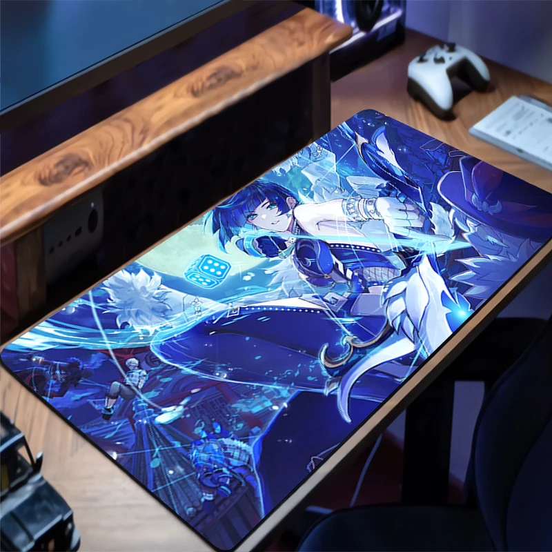 

Mouse Pad Mousepad G-genshin Impact Yelan Computer Keyboard Pad Mouse Mat Gamer Soft Office Carpet Table Mat Desktop Mat