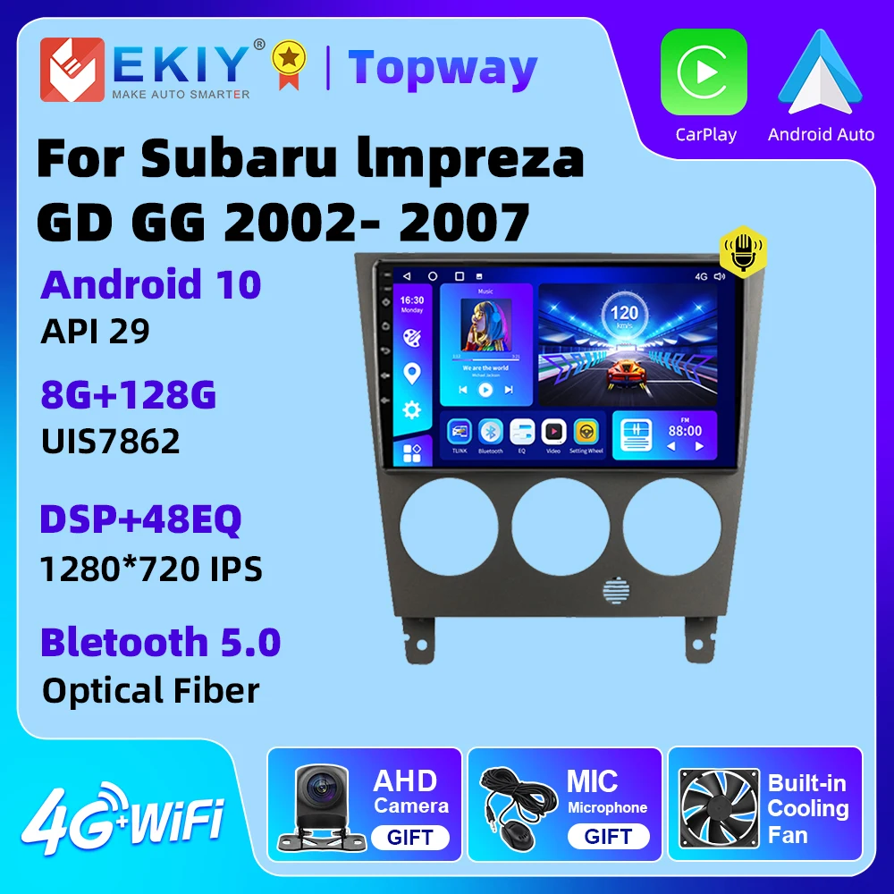 

EKIY Android 10 Car Radio for Subaru Impreza 2002-2007 Stereo Multimedia 2 Din Auto Radio Carplay DSP GPS Navi DVD Player