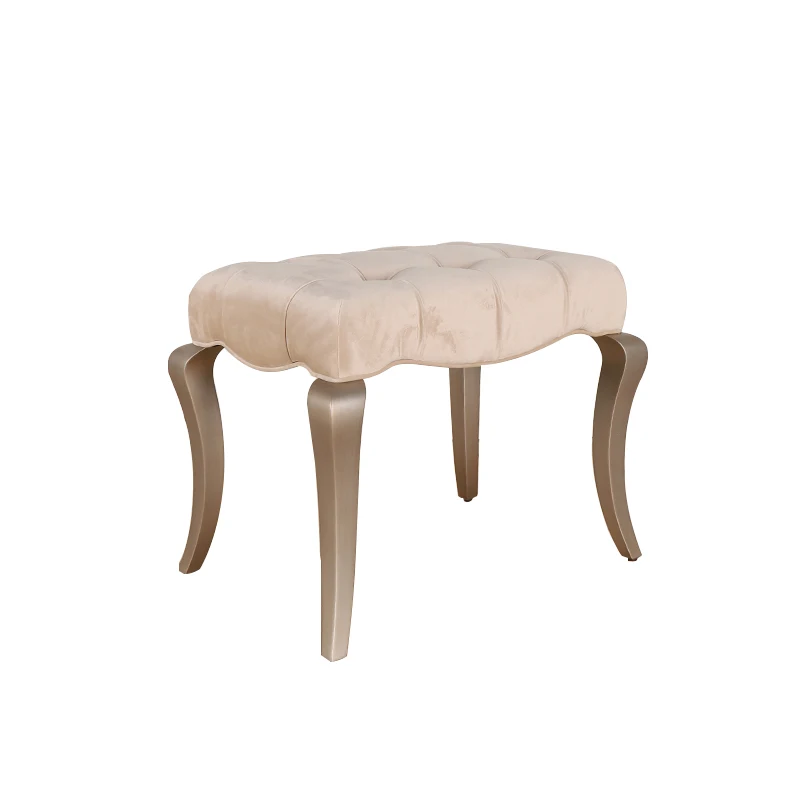 

Dressing stool Makeup Solid wood shoe changing Modern simple fabric sofa pedals