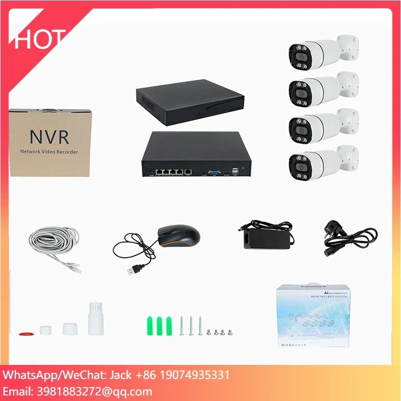 

5MP Human Detection 4CH Nvr Kit Outdoor Night Vision Ip Cctv Camera Set 4 Channel Surveillance Poe Security Camera System
