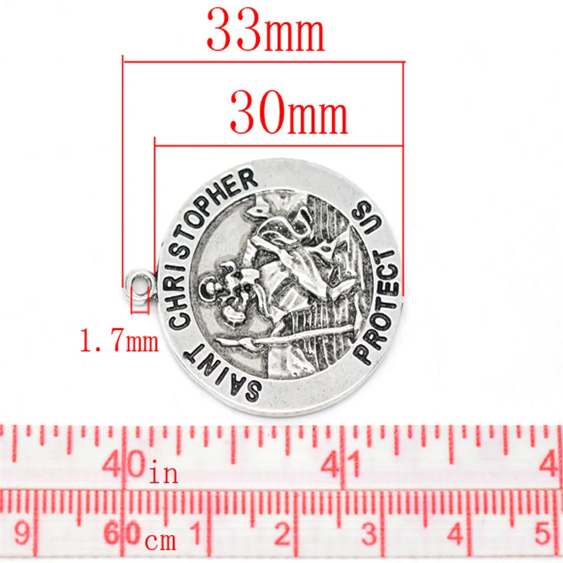 10 PCs Doreen Box  Alloy Round Pendants  Printed Message \