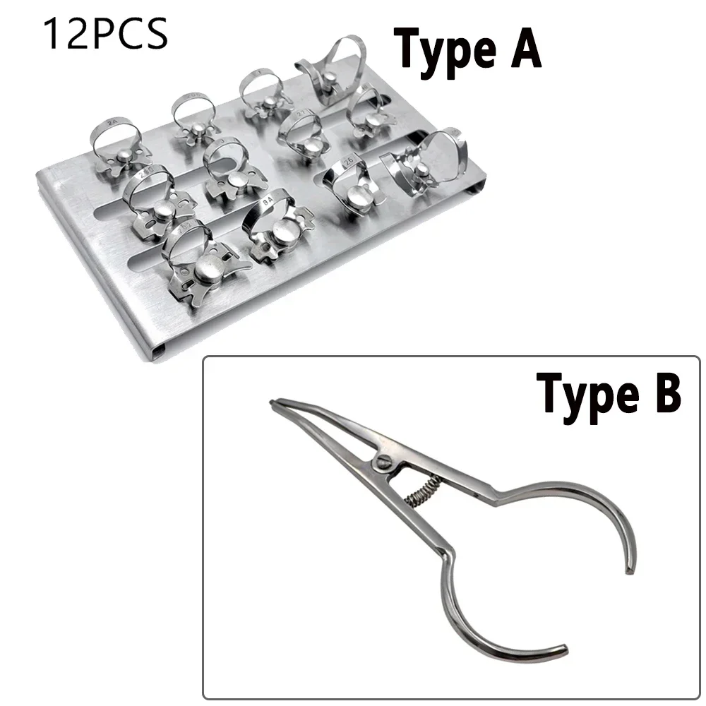 

Dental Endodontic Rubber Dam Clamps Restorative Barrier Clip Holder with Placing Pliers Stainless Steel Dentist Oral Care Tools