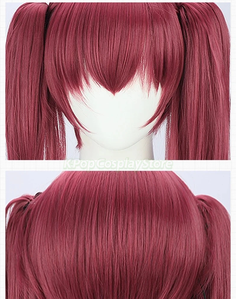 アニメ Hololive Houshou マリンコスプレウィッグロリータレッドデュアルスギナ髪型耐熱合成かつらハロウィンカーニバル