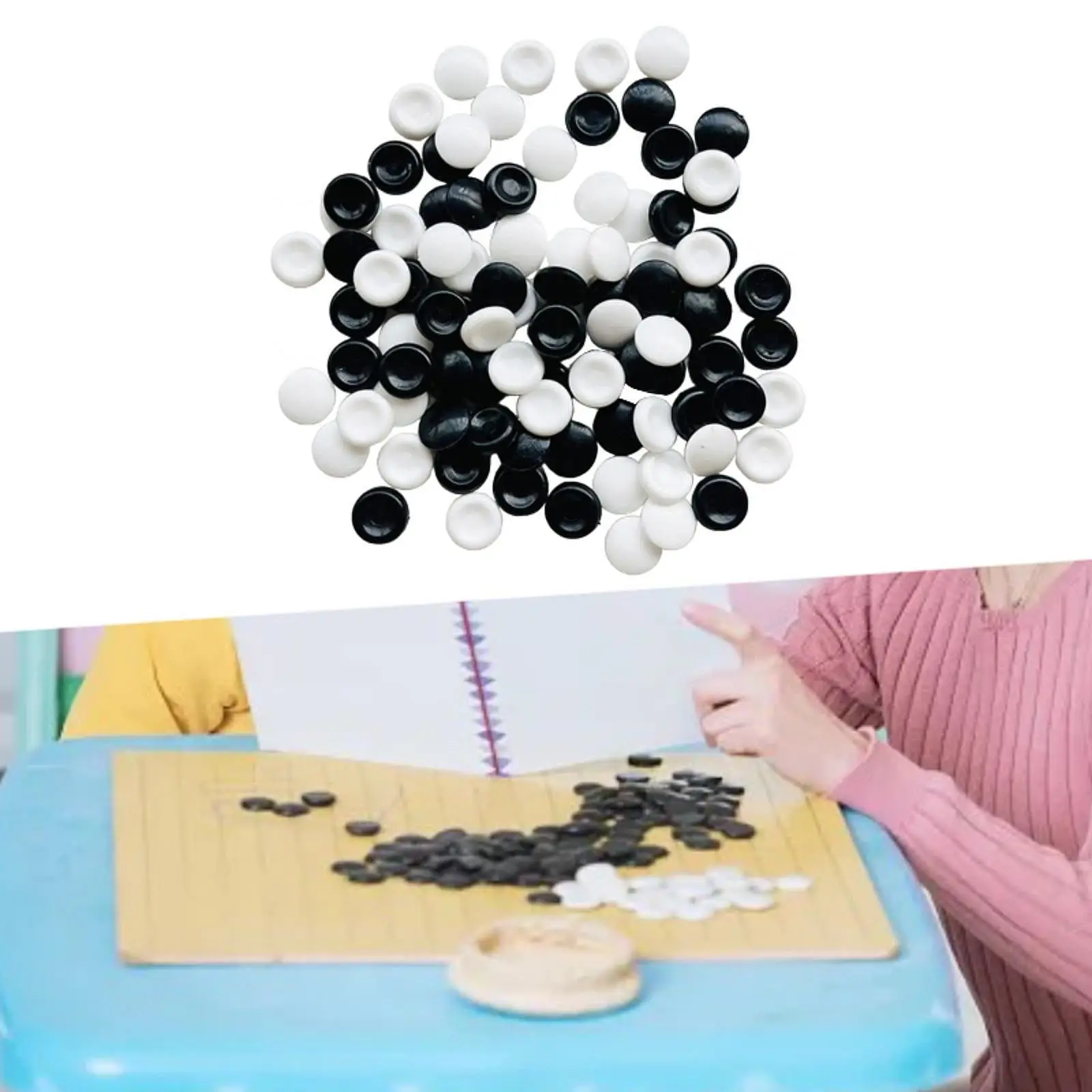 100 Pieces for Strategy Play - Classic Chinese Board Game Stones for Kids and Adults