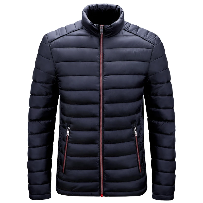 Mens Lightweight Outdoor Puffer Jacket Hooded Insulated Thermal Puffy Winter Heated Running Travle Casual Cotton Outdoor Coat - view 2