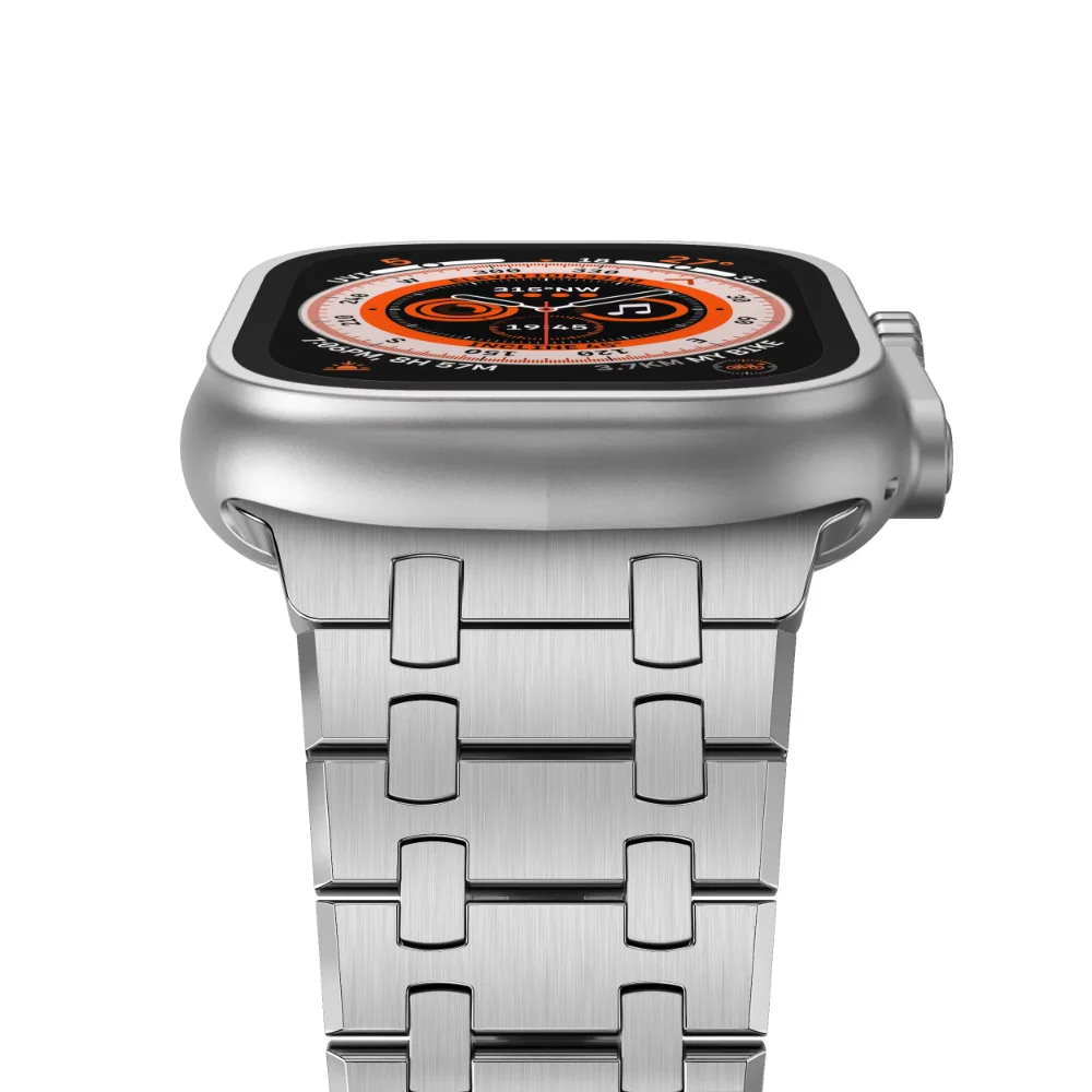 حزام معدني من الفولاذ المقاوم للصدأ لساعة أبل Ultra2 Band 49 مللي متر سوار معدل لساعة iWatch 10 9 8 7 46mm45mm 6 5 4 SE 44 مللي متر Correa