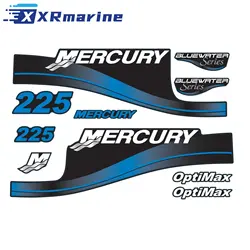 855408A99 BLUEWATER Series Decals Sticker Set for Mercury Outboard Stickers 225 HP OptiMax Blue Water TOP COWL 887913T1 850299T1