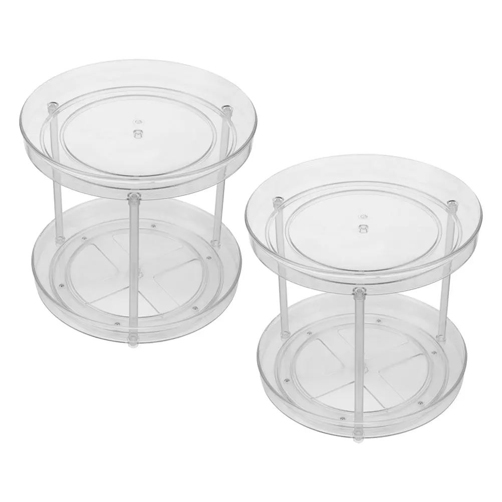 

2Pcs Multifunctional Rotating Storage Rack Stylish Turntable Organizer Kitchen Condiment Holder