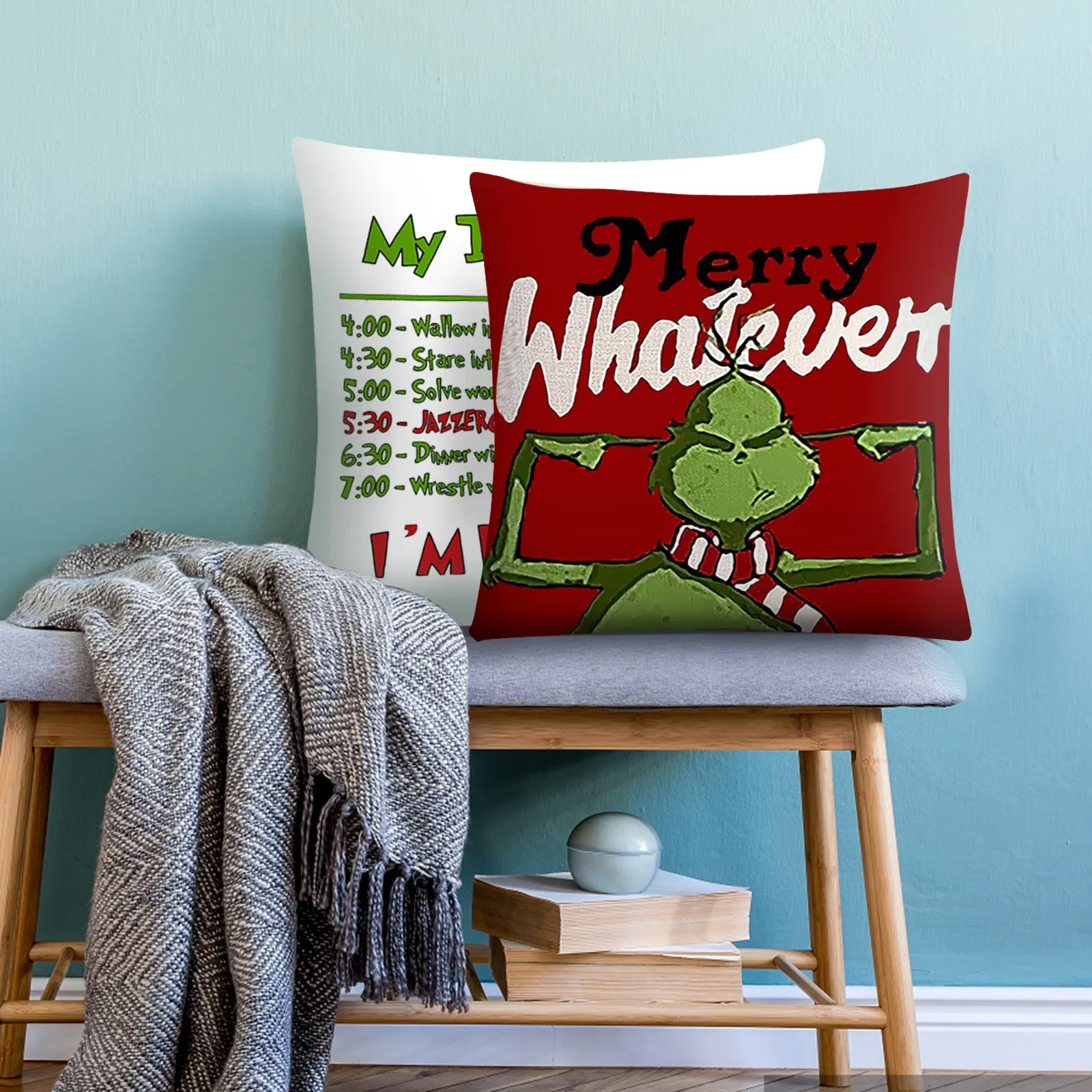 Christmas Pillow Cover Holiday Home Decoration Pillow Bedside Sofa Living Room Cushion Cover Christmas Decoration