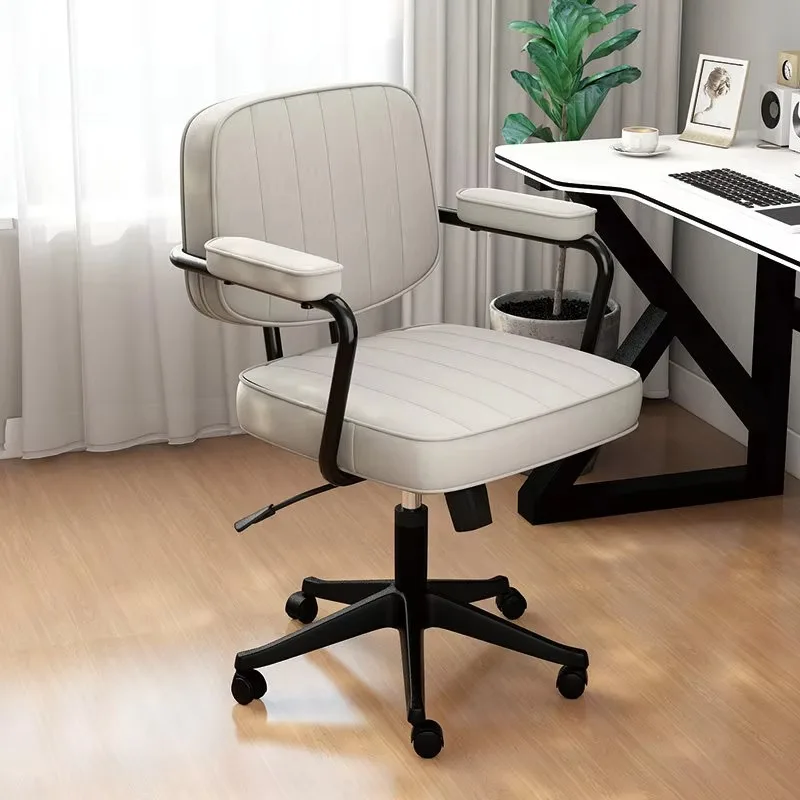 

Modern Soft Small Office Chair Armrest Storage Study Relaxing Office Chair Swivel Cheap Bed Wheels Silla De Oficina Furniture