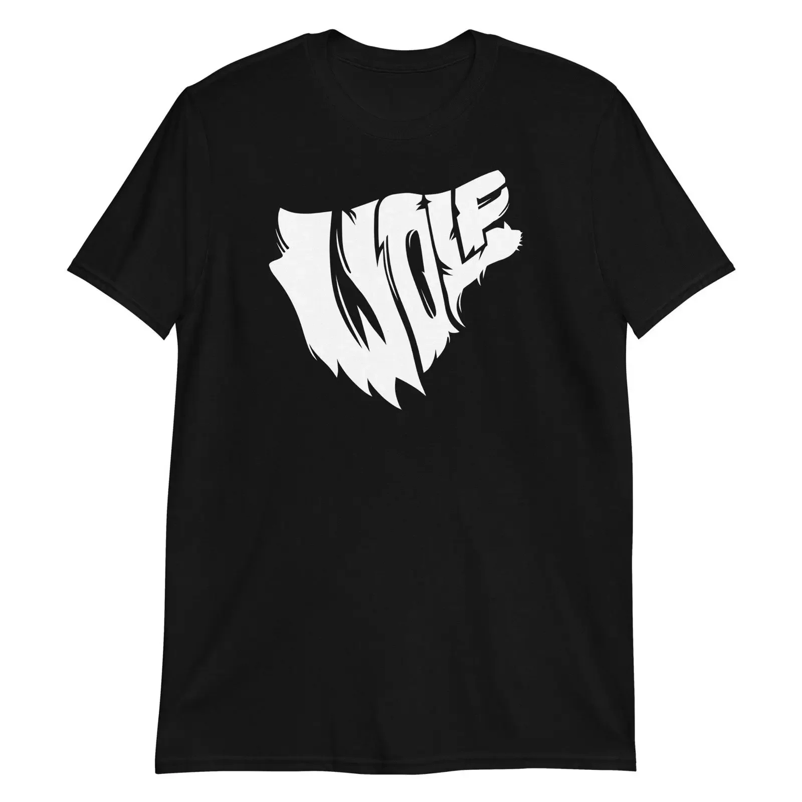 Writing that Forms Wolf amp 39 s Head T Shirt vintage Washed Unisex Breathable Comfortable Casual homme Stretched Versatile