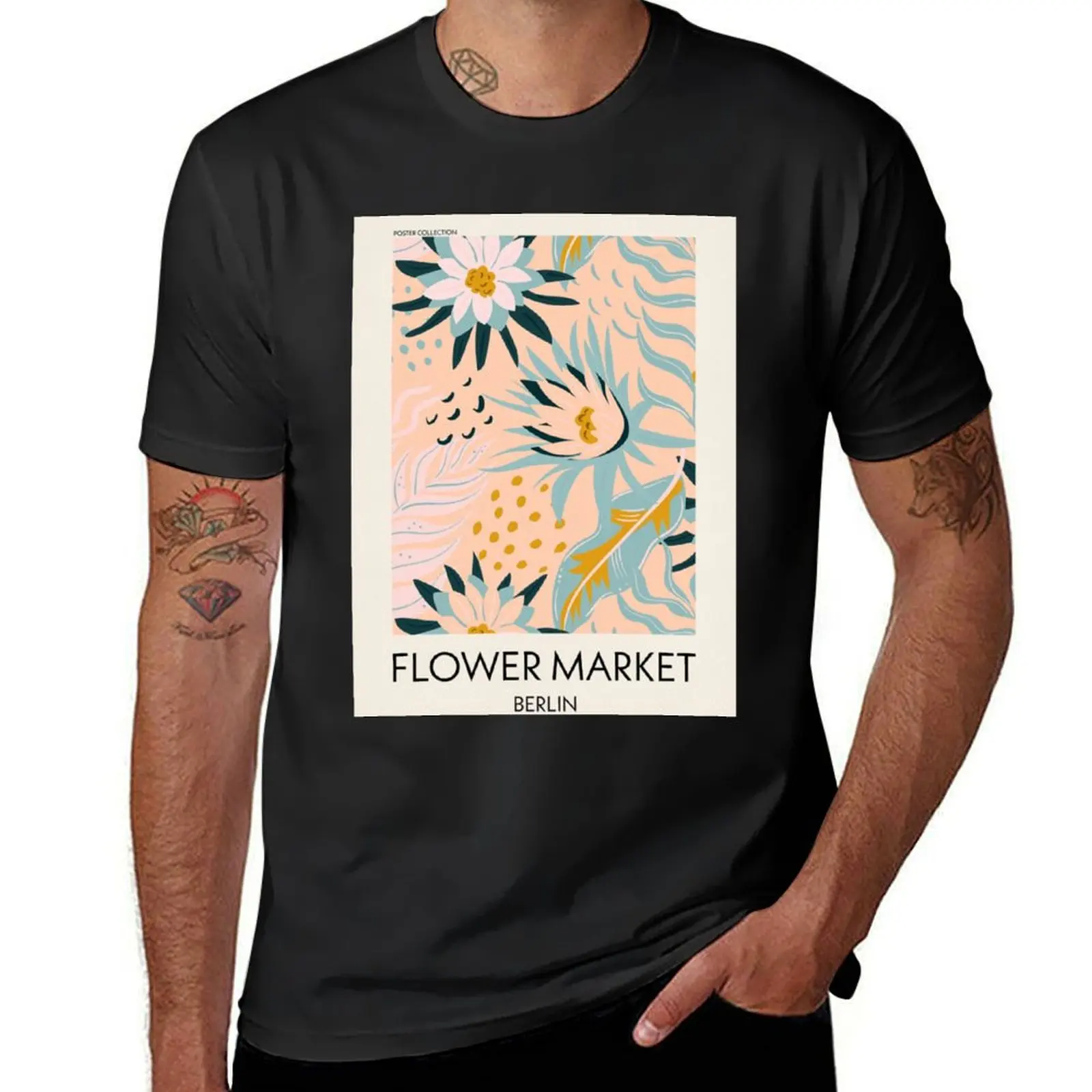 Flower Market Berlin Flower Market Print, Poster, Flower Wall, Shop, Print, Florist Gift, Home Decor Wall Art T-Shirt