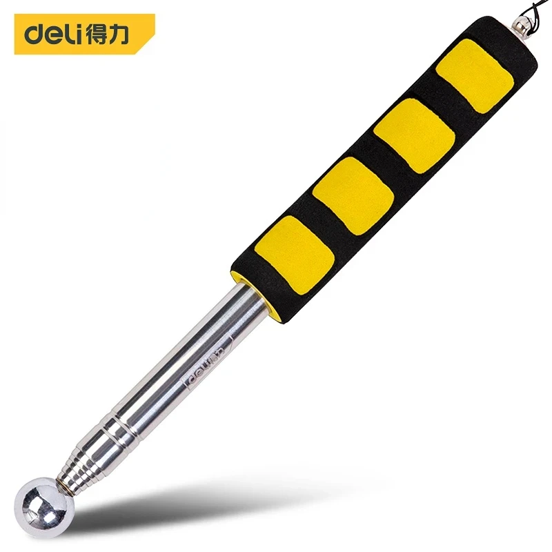 Deli 98/115/160CM Multifunction Telescopic Self Defense Hammers Empty Drum Hammer Room Test Rod Inspection Room Tools Metel Test