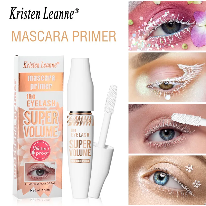 

Mascara Primer Amazon White Thick Curling Setting Non-Smudge Waterproof Mascara Eyelash Makeup Cream