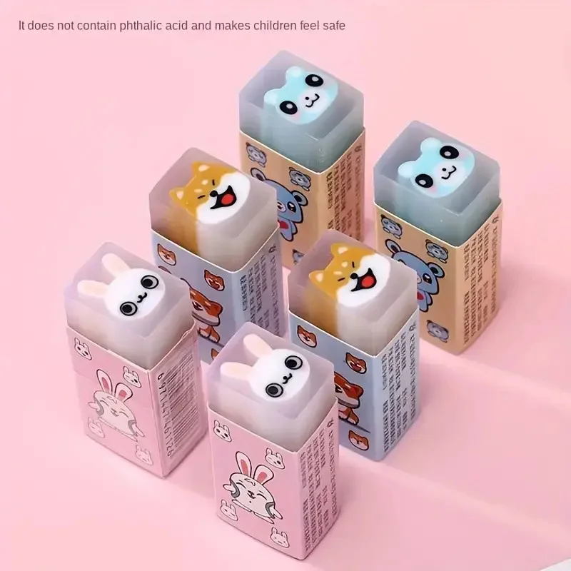 3pcs/6pcs schattig dierlijk rubber, creatieve cartoon jelly gum met zoete geur, leuk cadeau voor kinderen en studenten