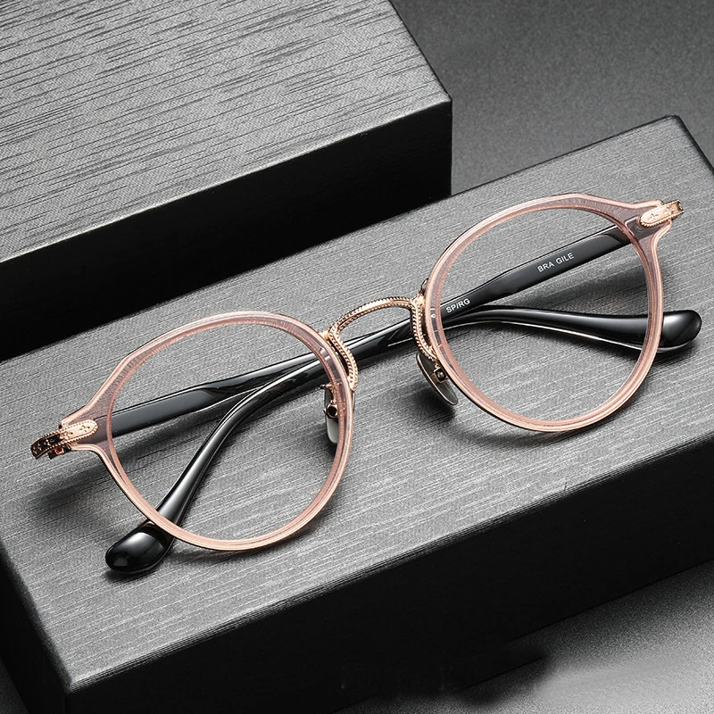 

2024 New BRAGILE+ Pure Titanium Spectacle Frame Men And Women High Quality Oval Fashion Designer Personalized Retro Glasses