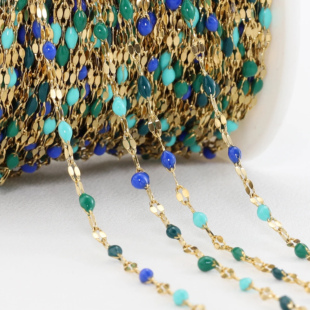 1Meter Stainless Steel Dripping Oil 2mm Lip Chain for DIY Necklace Bracelet Clothing Jewelry Making Accessories image 3