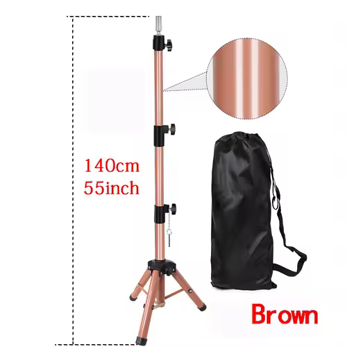 55Inch Mannequin Head Stand Adjustable Heavy Duty Wig Stand Tripod For Cosmetology Hairdressing Training Head Stand With Tray - Image 7