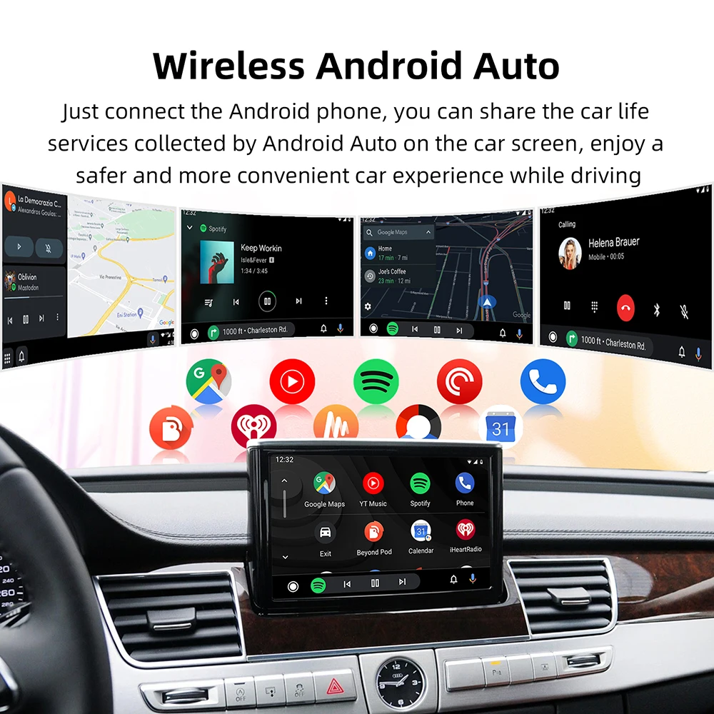 for Audi A8 2010–2017, 6.5 Inch/7 Inch Screen, MMI 3G Module Android Auto Mirror Revers with CarPlay & Android Auto Retrofit Kit