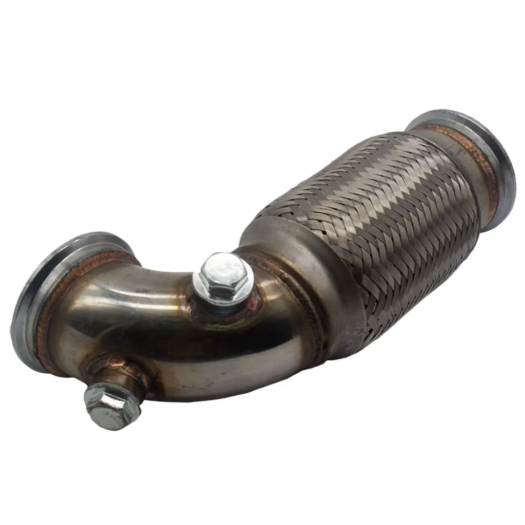 2.5' 63mm V-Band to V Band Downpipe Low Profile 90 Degree with Flex Bellow Pipe Stainless Steel