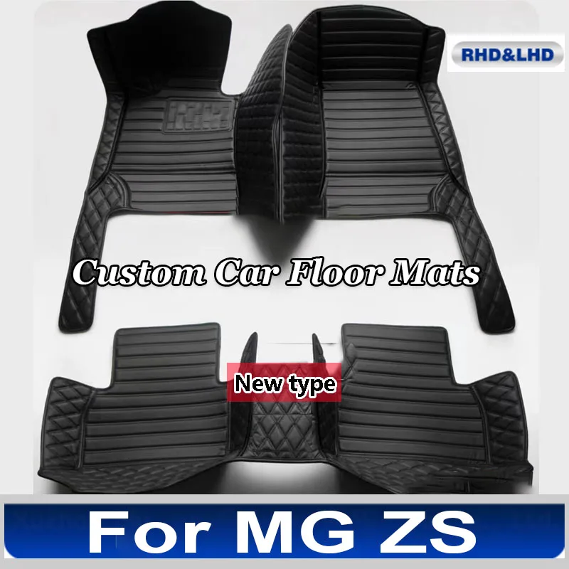 Non-hybrid Car Mats For MG ZS ZX ZST Astor ZS11 Crossover 2018~2022 Waterproof Floor Mats Push Button handbrake Car Accessories