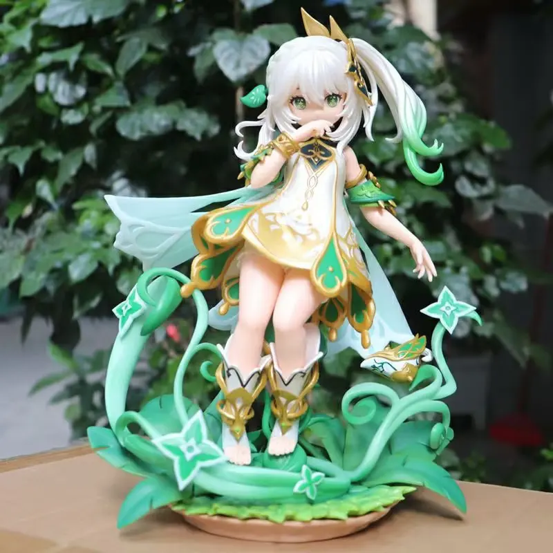 

Genshin Impact Little Auspicious Grass God Nahida Figure Game Peripherals Beautiful Girl Half Squat Model Box Figures Gifts