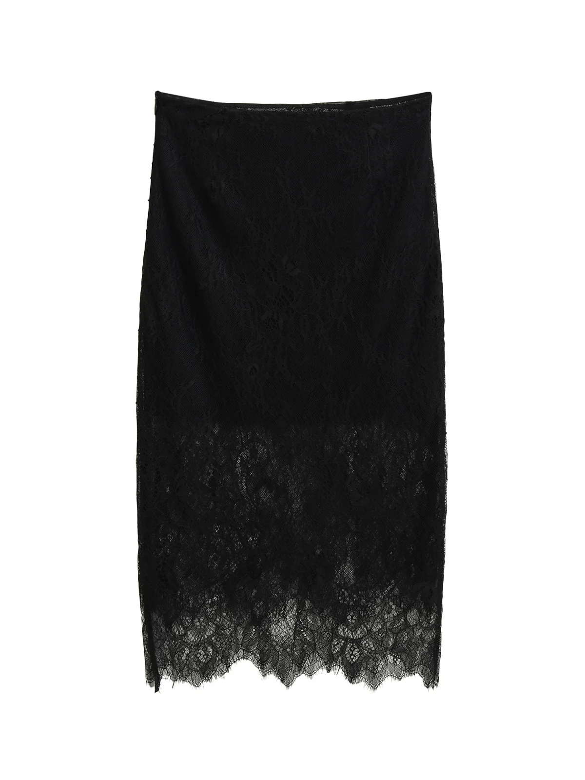 Rétro pur désir coupe ajustée taille haute dentelle f jupe femmes Sexy Ele moulante jupe en Nylon tissu usage quotidien