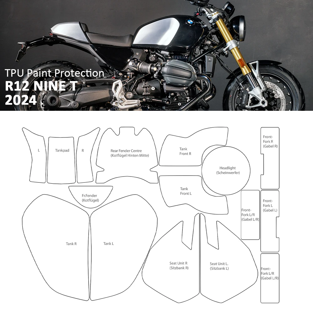 

Новинка для BMW R12 Nine T защита краски PPF подходит для R12 NINE T защита мотоцикла ТПУ пленка против царапин 2024