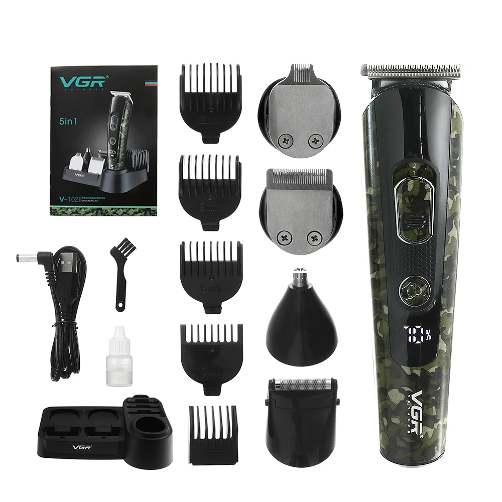 VGR Hair Clipper Repair Beard Shaving Body Hair Trimmer Clippers Corteiz Electric Machine Men Haircut Machine 0mm Barber Shaver