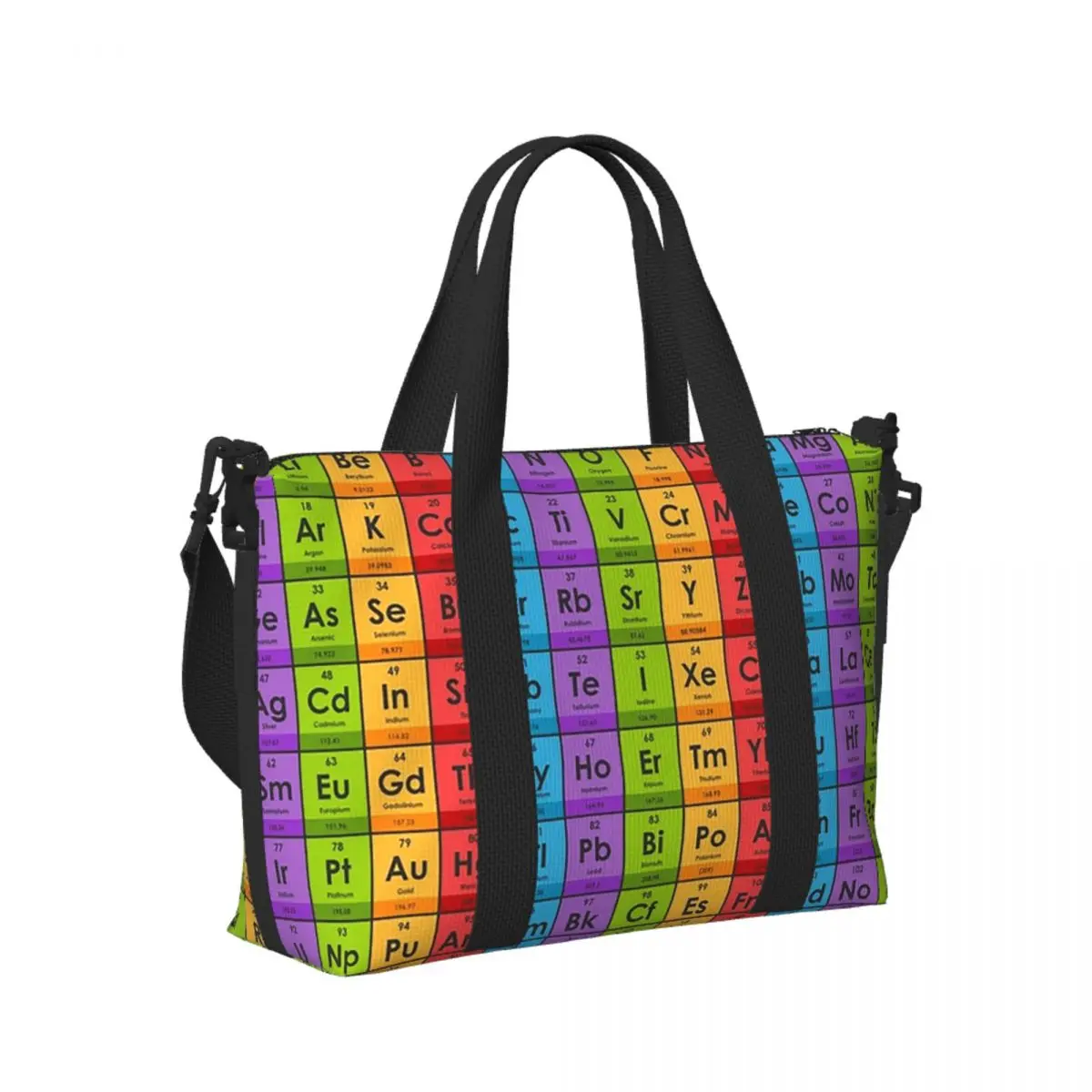 

Elements Of The Periodic Table 1 Beach Travel Bag Large Capacity Tote Bags for Gym Sport Women Shopping Duffle Shoulder Bag