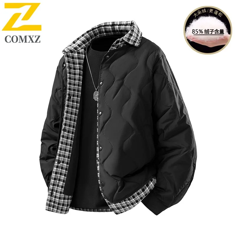 

COMXZ Lightweight Down Jacket Korean Fashion Comfortable Travel Puffer Jacket Street Minimalist Winter Jacket Men's Clothing
