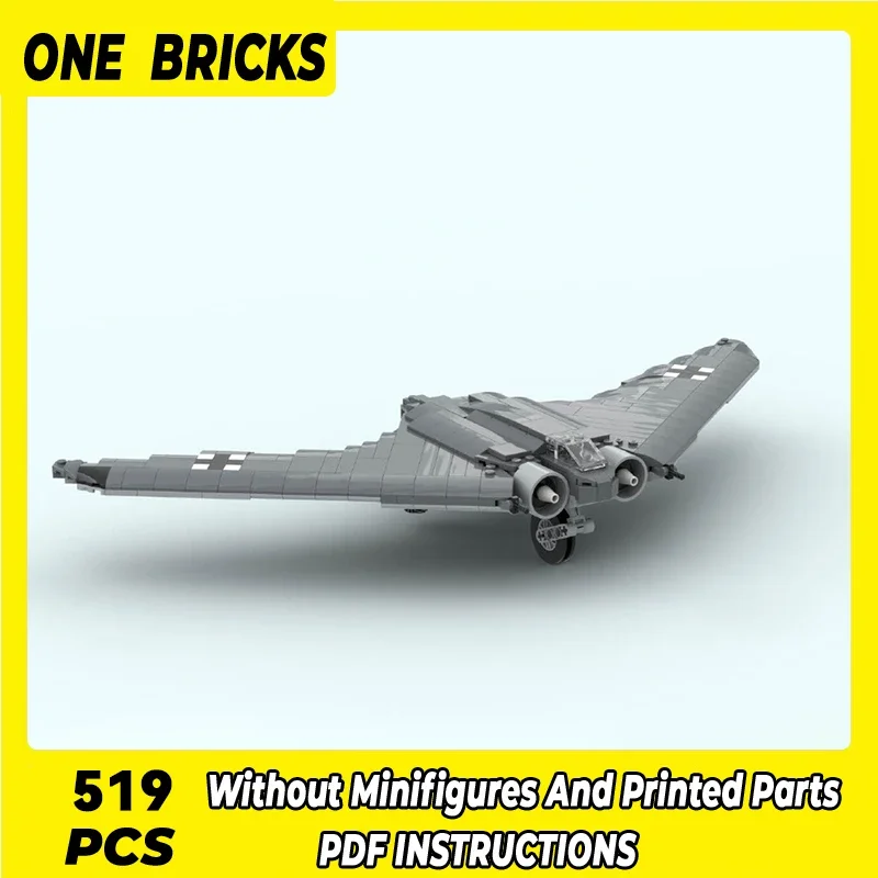 Military Aircraft Model Moc Building Bricks 1:38 229 V3 Fighter Technology Modular Blocks Gifts Christmas Toys DIY Sets Assembly