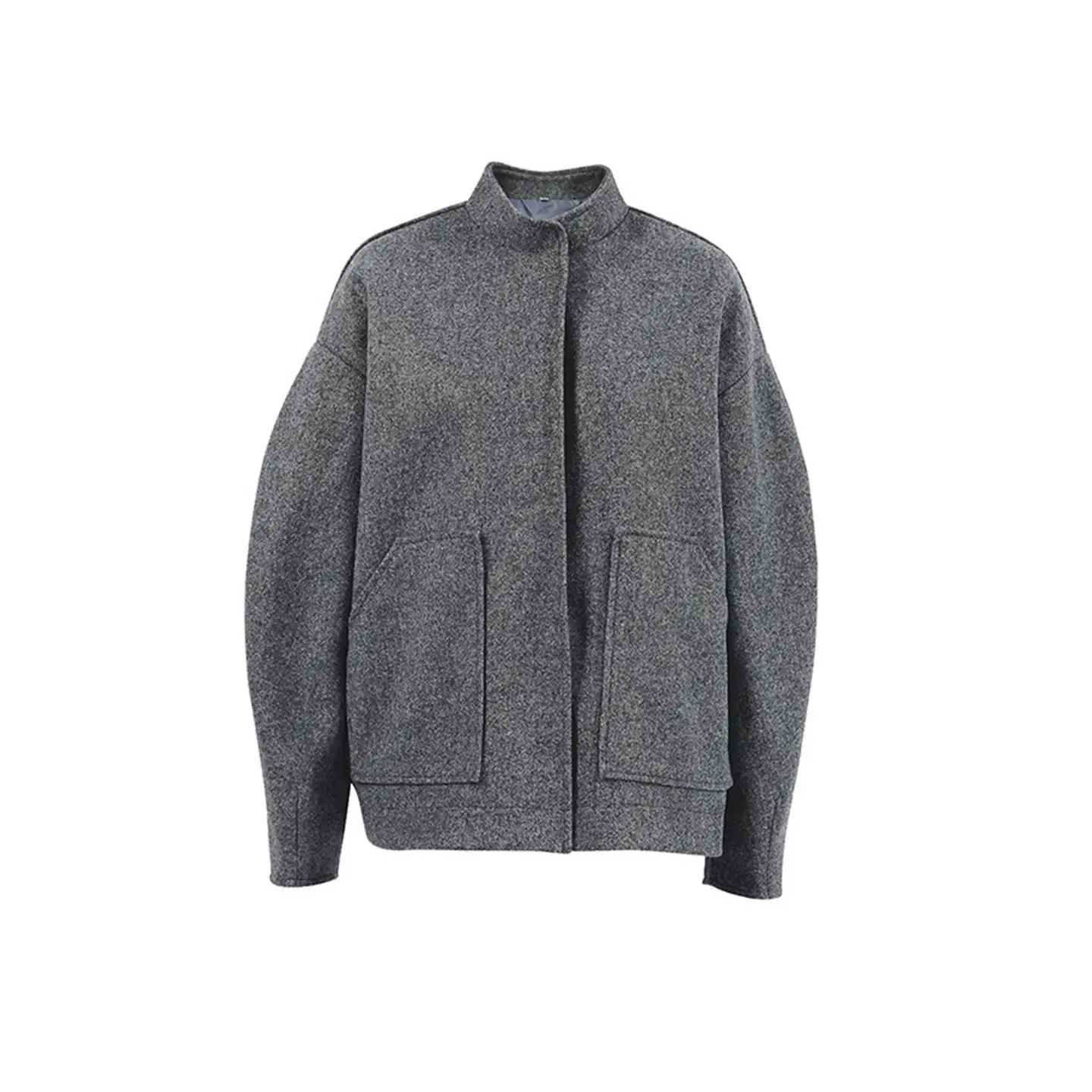 Ey manteau en laine Ele col montant 2025 nouveau automne hiver trajet polyvalent femmes haut Long Sve couleur Pure