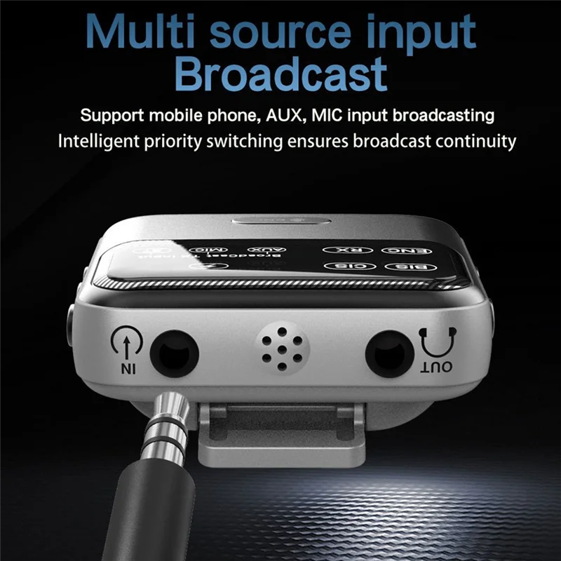 JABS-Bluetooth 5.4 Transceiver Broadcast 1TX To 100+ RX Devices Wireless LE Audio Adapter AAC/Aptx-AD/LC3 USB/AUX/MIC