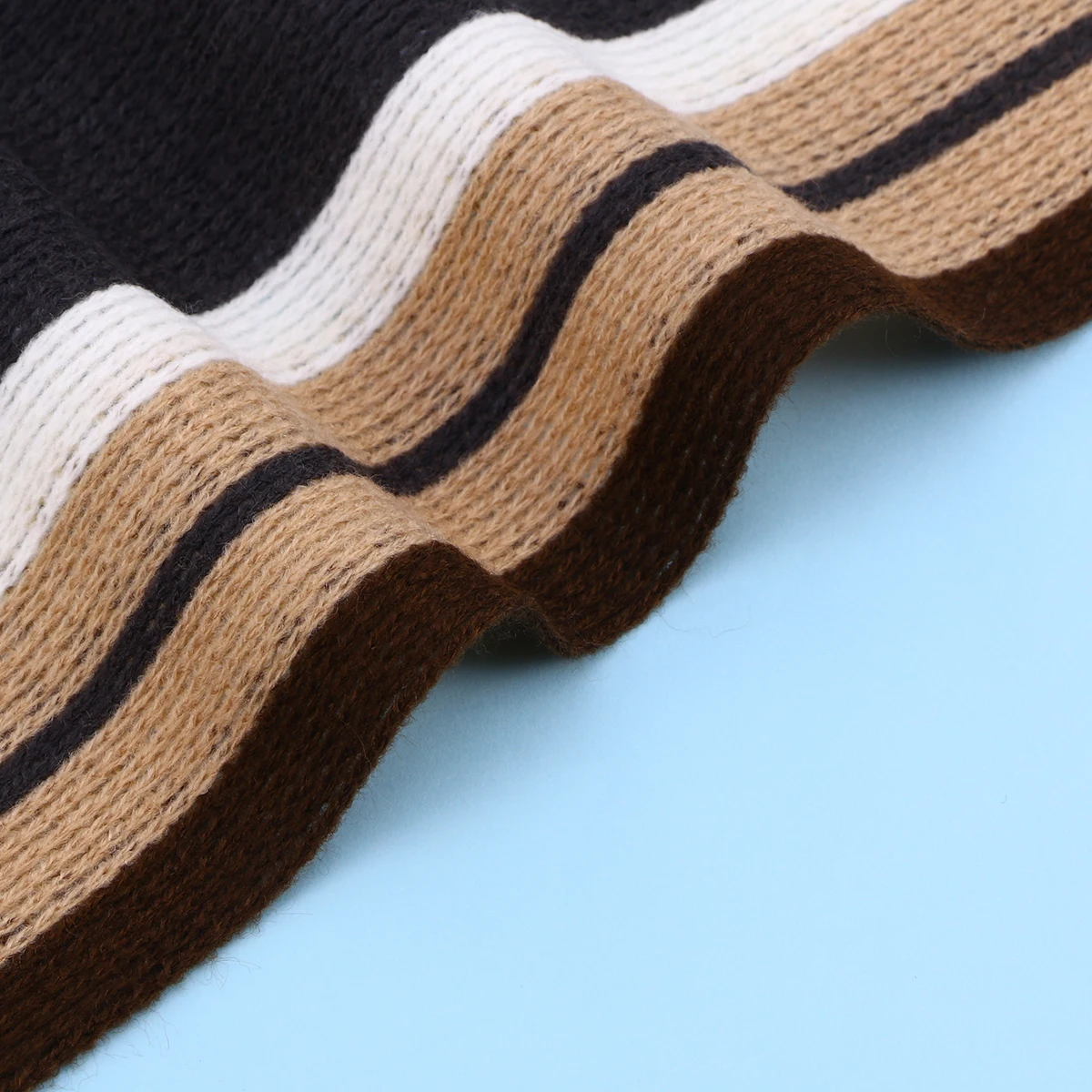 

Men Cashmere-Like Striped Scarf Warm Knitted Shawl Neck Warmer Winter Business Leisure Dark Grey Gift For Husband Boyfriend Dad