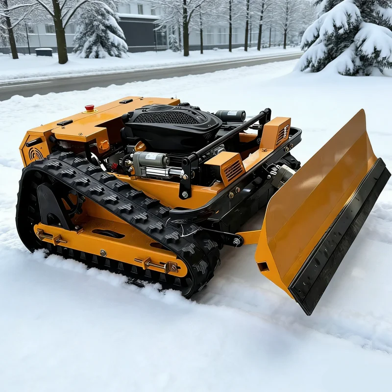 Customized Remote-controlled Lawn Mower Robot, High HP 225CC, Zero-turn, Self-propelled Lawn Mower with Snow Shovel